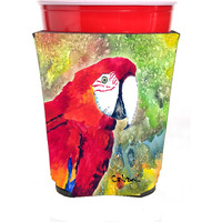 "Caroline's Treasures 8603RSC Parrot Head Red Solo Cup Hugger, Multicolor"