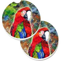"Caroline's Treasures Bird - parrot Set of 2 Cup Holder Car Coasters 8606CARC, 2.56, Multicolor"