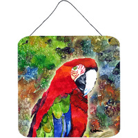 "Caroline's Treasures 8606DS66 Parrot Aluminum Metal Wall or Door Hanging Prints, 6 x 6"", Multicolor"