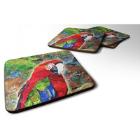 "Caroline's Treasures 8606FC Parrot Foam Coasters (Set of 4), 3.5"" H x 3.5"" W, Multicolor"