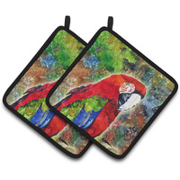 "Caroline's Treasures 8606PTHD Bird ""Parrot"" Pot Holders (1 Pair), 7.5"" x 7.5"", Multicolor"
