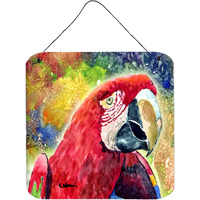 "Caroline's Treasures 8607DS66 Bird-Parrot Aluminum Metal Wall or Door Hanging Prints, 6 x 6"", Multicolor"