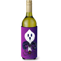 Fleur de lis Ghost Bat Spider Halloween Wine Bottle Beverage Insulator Beverage Insulator Hugger
