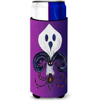 Fleur de lis Ghost Bat Spider Halloween Ultra Beverage Insulators for slim cans 8608MUK