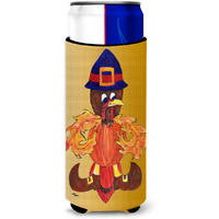 Thanksgiving Turkey Fleur de lis Ultra Beverage Insulators for slim cans 8609MUK