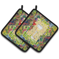 "Caroline's Treasures 8617PTHD Wine Pot Holders (1 Pair), 7.5"" x 7.5"", Multicolor"
