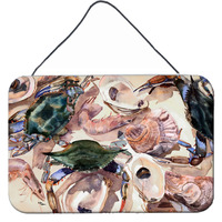 "Caroline's Treasures 8618DS812 Crab Indoor Aluminum Metal Wall or Door Hanging Prints, 8 x 12"", Multicolor"