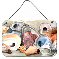 "Caroline's Treasures Sea Shells Indoor Aluminum Metal Wall or Door Hanging Prints, 8 x 12"", Multicolor"