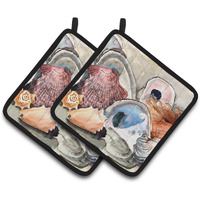 "Caroline's Treasures 8619PTHD Sea Shells Pot Holders (1 Pair), 7.5"" x 7.5"", Multicolor"