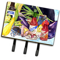"Caroline's Treasures 8637TH68 Crystal Hot Sauce with Seafood Leash or Key Holder, Large, Multicolor"