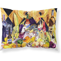 "Caroline's Treasures 8638PILLOWCASE Crystal Hot Sauce with Fleur De Lis And Wine Fabric Standard Pillowcase, Large, Multicolor"