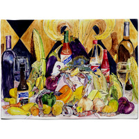 "Caroline's Treasures 8638PLMT Crystal Hot Sauce With Fleur De Lis And Wine Fabric Placemat, Multicolor"