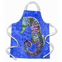 "Caroline's Treasures 8639APRON Seahorse Apron, Large, Multicolor"