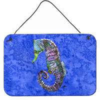 "Caroline's Treasures 8639DS812 Seahorse Indoor Aluminum Metal Wall or Door Hanging Prints, 8 x 12"", Multicolor"