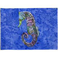 "Caroline's Treasures 8639PLMT Seahorse Fabric Placemat, Multicolor"