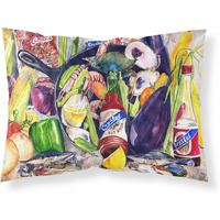 "Caroline's Treasures 8641PILLOWCASE Crystal Hot Sauce with Camellia Beans And Black Skillet Fabric Standard Pillowcase, Large, Multicolor"