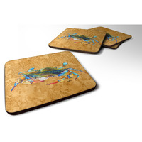 "Caroline's Treasures 8655FC Crab Foam Coasters (Set of 4), 3.5"" H x 3.5"" W, Multicolor"