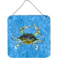 "Caroline's Treasures 8656DS66 Crab Aluminum Metal Wall or Door Hanging Prints, 6 x 6"", Multicolor"