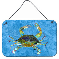 "Caroline's Treasures 8656DS812 Crab Aluminum Metal Wall or Door Hanging Prints, 8 x 12"""