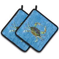 "Caroline's Treasures 8656PTHD Crab Pot Holders (1 Pair), 7.5"" x 7.5"", Multicolor"