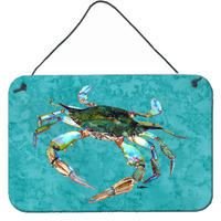 "Caroline's Treasures 8657DS812 Crab Aluminum Metal Wall or Door Hanging Prints, 8 x 12"""