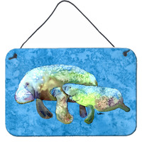 "Caroline's Treasures Manatee Aluminum Metal Wall or Door Hanging Prints, 8 x 12"""