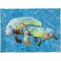 "Caroline's Treasures 8660PLMT Manatee Fabric Placemat, Multicolor"