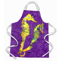 "Caroline's Treasures 8661APRON Seahorse Apron, Large, Multicolor"