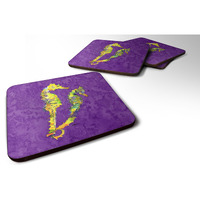 "Caroline's Treasures 8661FC Seahorse Foam Coasters (Set of 4), 3.5"" H x 3.5"" W, Multicolor"