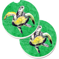 "Caroline's Treasures Turtle Set of 2 Cup Holder Car Coasters 8671CARC, 2.56, Multicolor"