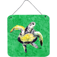 "Caroline's Treasures 8671DS66 Turtle Aluminum Metal Wall or Door Hanging Prints, 6 x 6"", Multicolor"