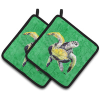 "Caroline's Treasures 8671PTHD Turtle Pot Holders (1 Pair), 7.5"" x 7.5"", Multicolor"