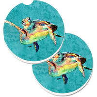 "Caroline's Treasures Turtle Set of 2 Cup Holder Car Coasters 8672CARC, 2.56, Multicolor"