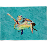 "Caroline's Treasures 8672PLMT Turtle Hi Five Fabric Placemat, Multicolor"