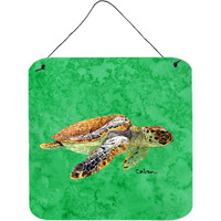 "Caroline's Treasures 8675DS66 Turtle Aluminum Metal Wall or Door Hanging Prints, 6 x 6"", Multicolor"