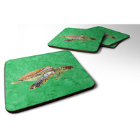 "Caroline's Treasures 8675FC Turtle Foam Coasters (Set of 4), 3.5"" H x 3.5"" W, Multicolor"