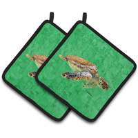 "Caroline's Treasures 8675PTHD Turtle Pot Holders (1 Pair), 7.5"" x 7.5"", Multicolor"