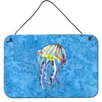 "Caroline's Treasures Jellyfish Indoor Aluminium Metal Door Hanging Prints wall-decor, 8 x 12, Multicolor"