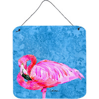 "Caroline's Treasures 8686DS66 Flamingo Aluminum Metal Wall or Door Hanging Prints, 6 x 6"", Multicolor"