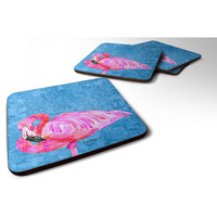 "Caroline's Treasures 8686FC Flamingo Foam Coasters (Set of 4), 3.5"" H x 3.5"" W, Multicolor"