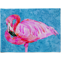 "Caroline's Treasures 8686PLMT Flamingo Fabric Placemat, Multicolor"