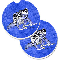 "Caroline's Treasures Frog Set of 2 Cup Holder Car Coasters 8687CARC, 2.56, Multicolor"
