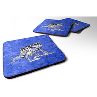 "Caroline's Treasures 8687FC Frog Foam Coasters (Set of 4), 3.5"" H x 3.5"" W, Multicolor"