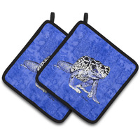 "Caroline's Treasures Frog Pair of Pot Holders 8687PTHD, 7.5HX7.5W, Multicolor"