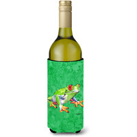 Green Tree Frog Wine Bottle Beverage Insulator Beverage Insulator Hugger