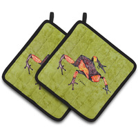 "Caroline's Treasures Frog Pair of Pot Holders 8689PTHD, 7.5HX7.5W, Multicolor"