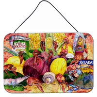 "Caroline's Treasures 8698DS812 Crawfish with Spices and Corn Wall or Door Hanging Prints, 8 x 12"", Multicolor"