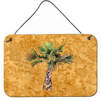 "Caroline's Treasures 8706DS812 Palm Tree on Gold Wall or Door Hanging Prints, 8 x 12"", Multicolor"