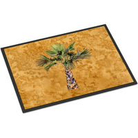 "Caroline's Treasures 8706JMAT Palm Tree on Gold Indoor or Outdoor Mat, 24 x 36"", Multicolor"