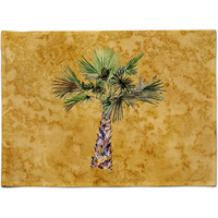 "Caroline's Treasures 8706PLMT Palm Tree On Gold Fabric Placemat, Multicolor"